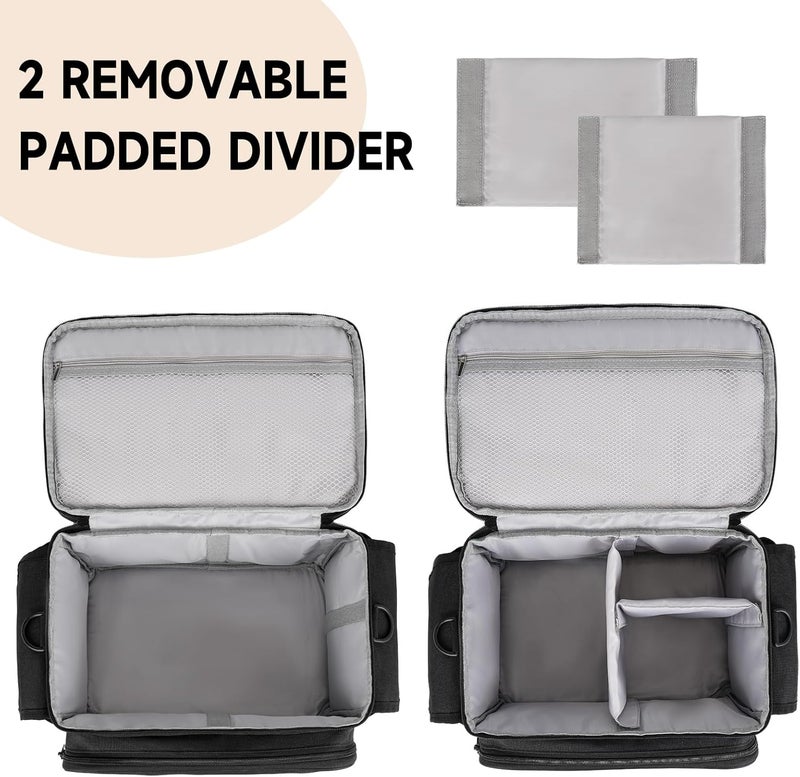 LEFORZ Large Sewing Supplies Organizer(13 x 8 x 9 in),Double-Layer Sewing Accessories Storage and Organizer Case Bag,Protable Travel Sewing Box Sewing Basket for Sewing Tools,Black(Bag Only) - Image 4